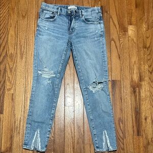 Moussy Light Blue Distressed Skinny Jeans